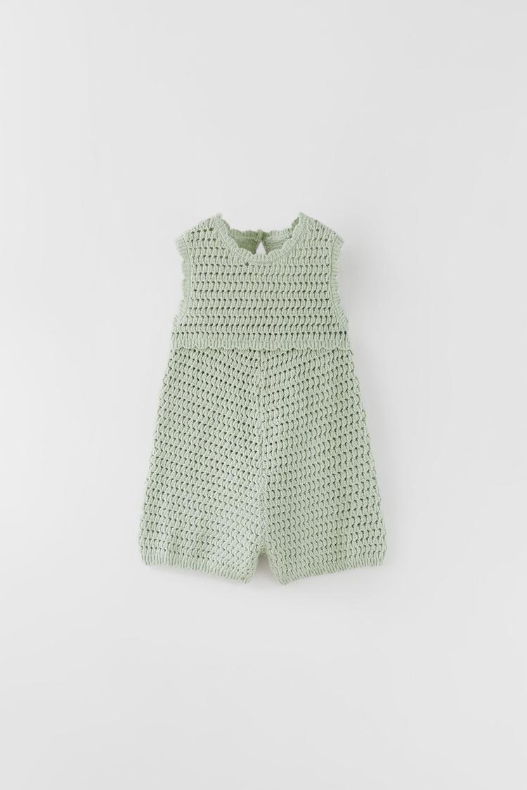 Zara Baby selling Crochet Knit Jumpsuit 2-3y NWT